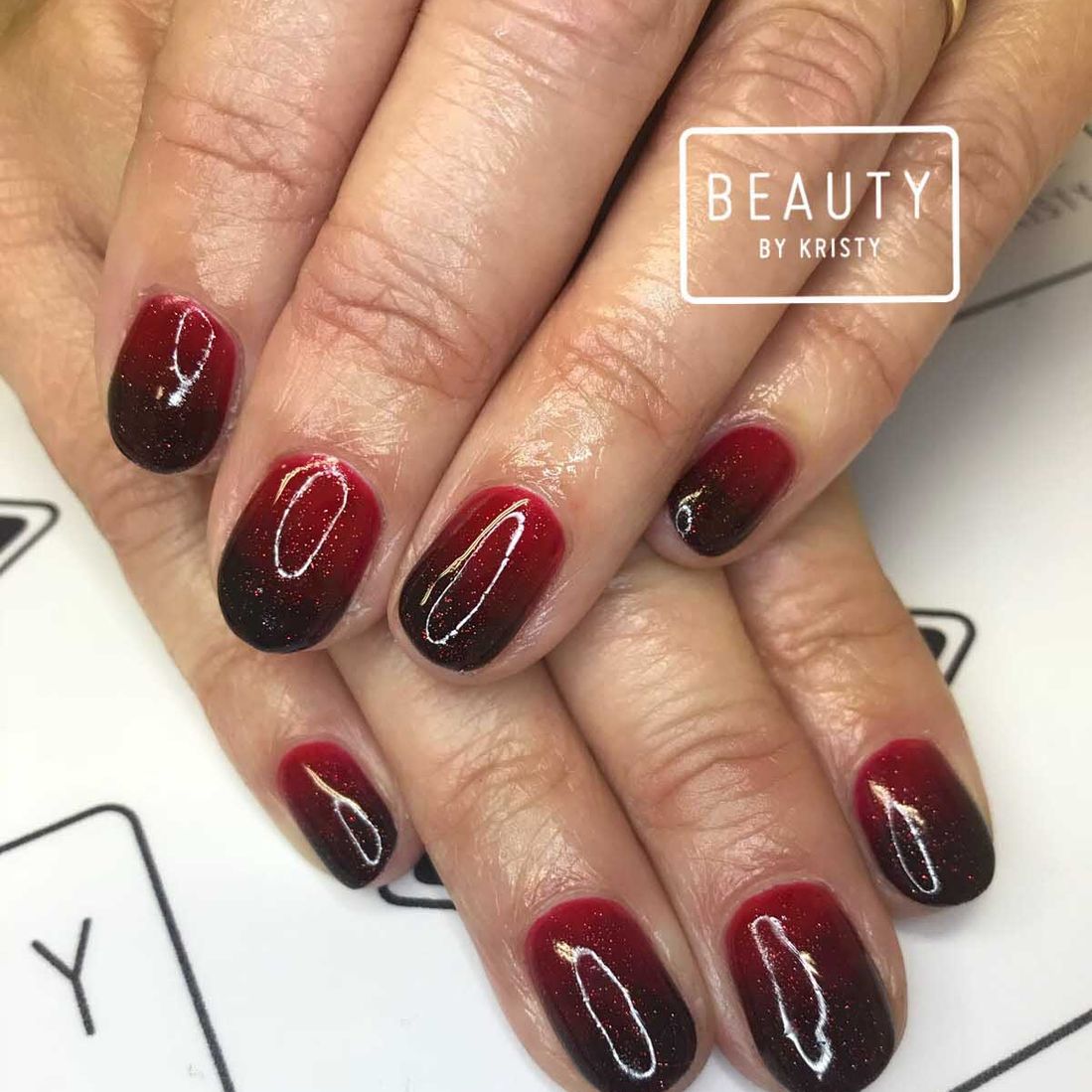 red and black ombre nails